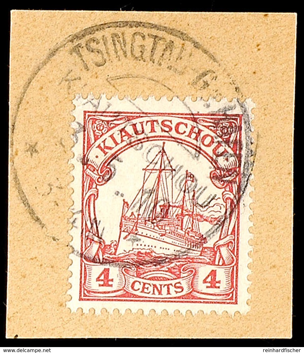 5881 TSINGTAU-Gr- HAFEN KIAUTSCHOU 3.5.10, Recht Klar Auf Pracht-Briefstück Mit Mi.-Nr. 20, Katalog: 20 BS - Kiautschou