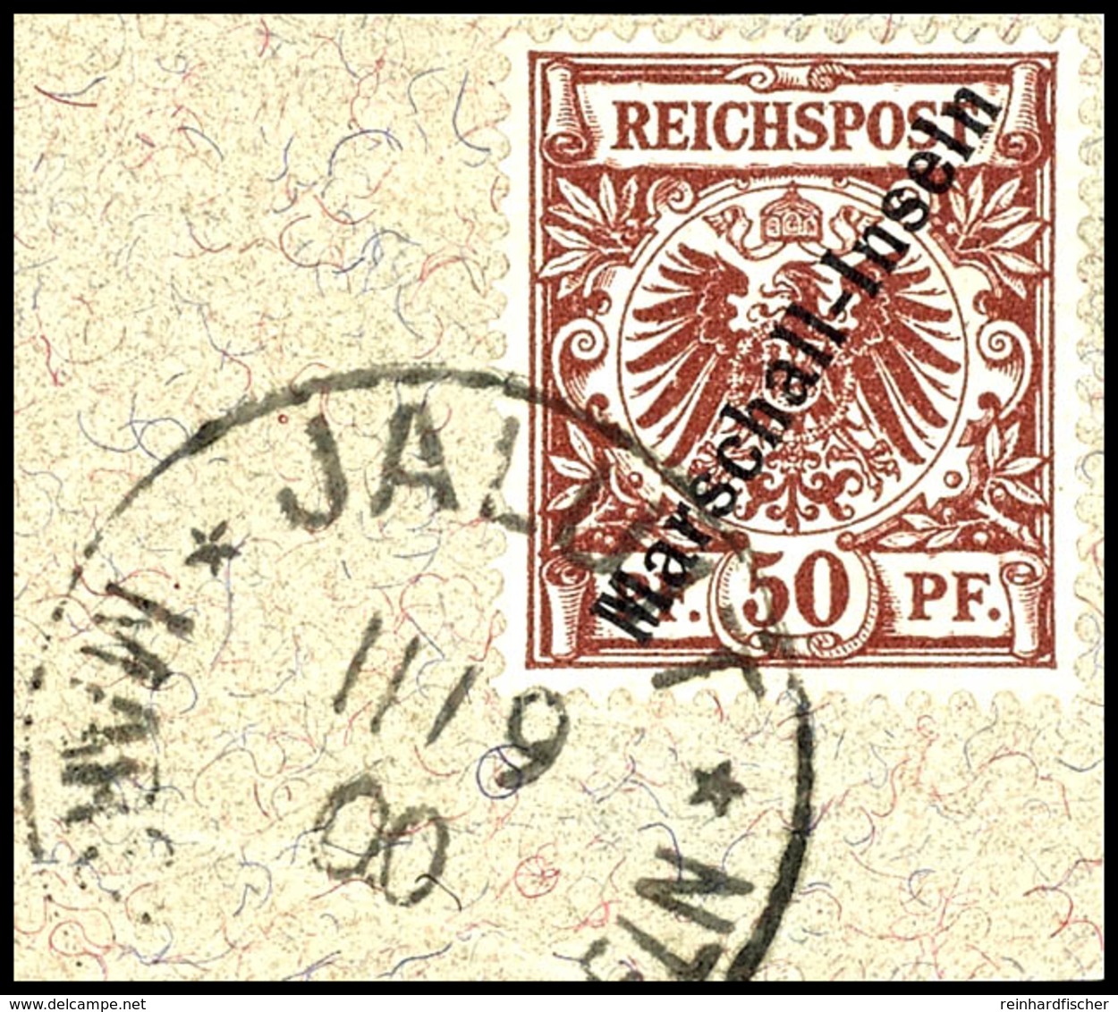 5927 50 Pfg Krone/Adler, Berliner Ausgabe, Auf Briefstück, Zeitgerecht Gestempelt "JALUIT 11/9 00", Tadellos, Kabinett,  - Marshall-Inseln