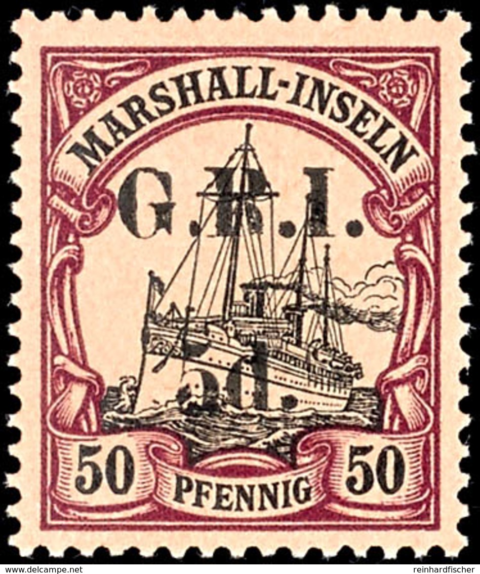 5940 5 D. Auf 50 Pf Tadellos Ungebraucht Mit Kleinem Erstfalzrest, Mi. 300,--, Katalog: 8I * - Marshall Islands