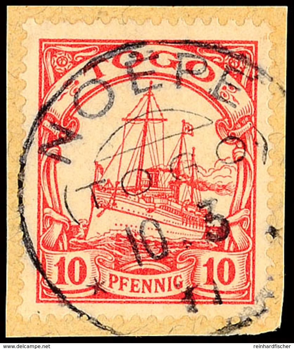 6012 NOEPE 10.3 11, Klar Und Zentrisch Auf Briefstück 10 Pf. Kaiseryacht, Katalog: 9 BS - Togo