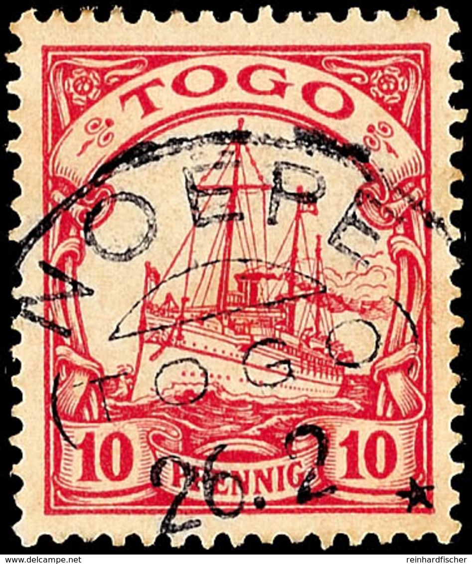 6015 NOEPE, Kpl. Stempel Vom 26.2. Auf 10 Pfg, Katalog: 9 O - Togo