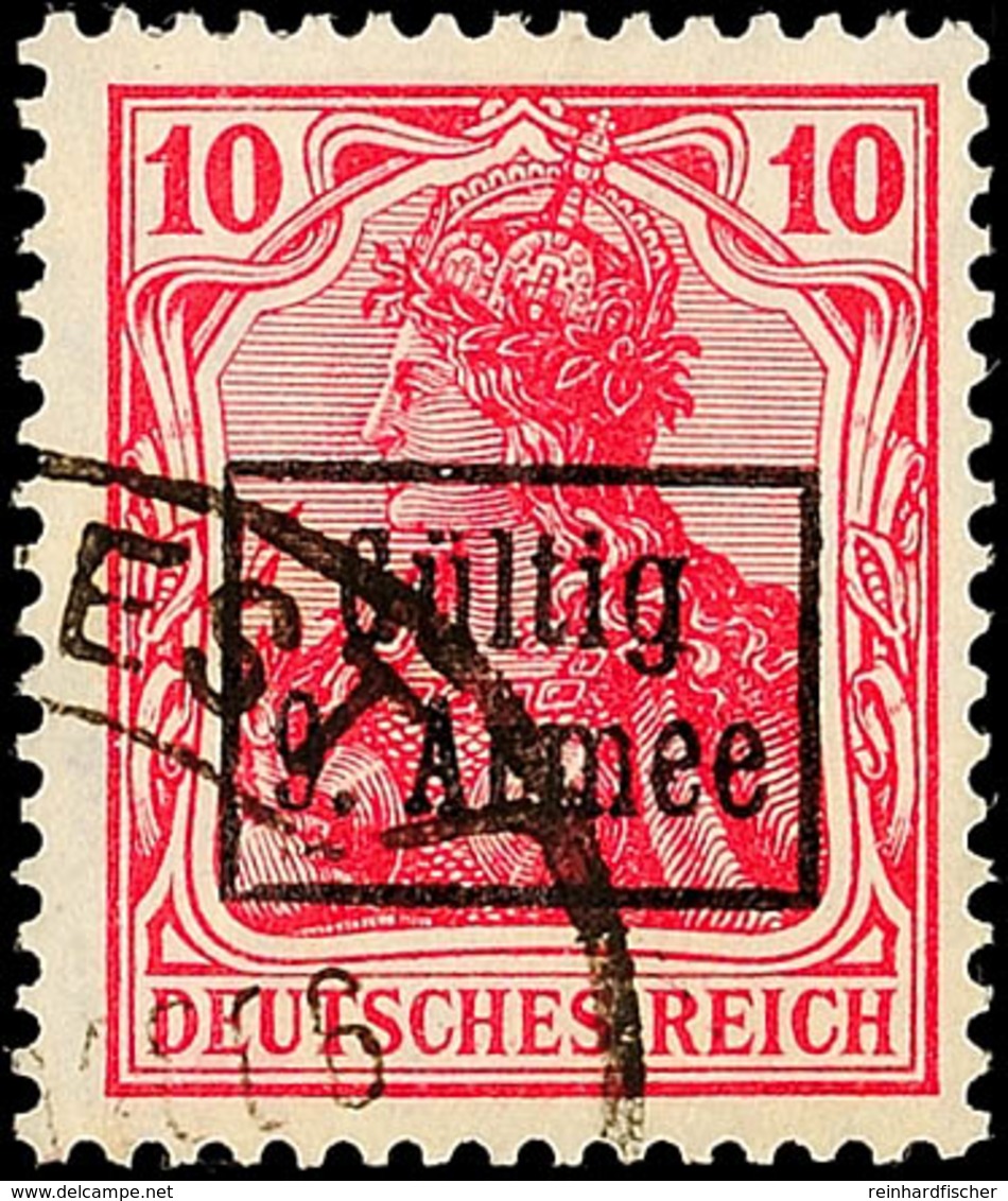 6158 10 Pfg Germania, A-Farbe, Tadellos Gestempelt, Gepr. Dr. Hochstädter BPP, Mi. 100.-, Katalog: 1a O - Altri & Non Classificati