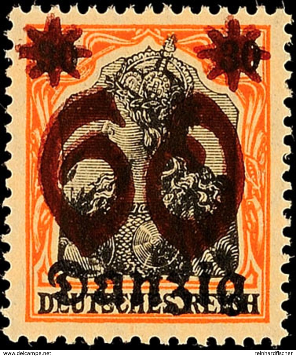 6289 60 Auf 30 Pfg. Germania Mit Doppeltem Aufdruck (einmal Schwächer), Postfrisch, Kabinett, Signiert Oechsner BPP, Ung - Altri & Non Classificati