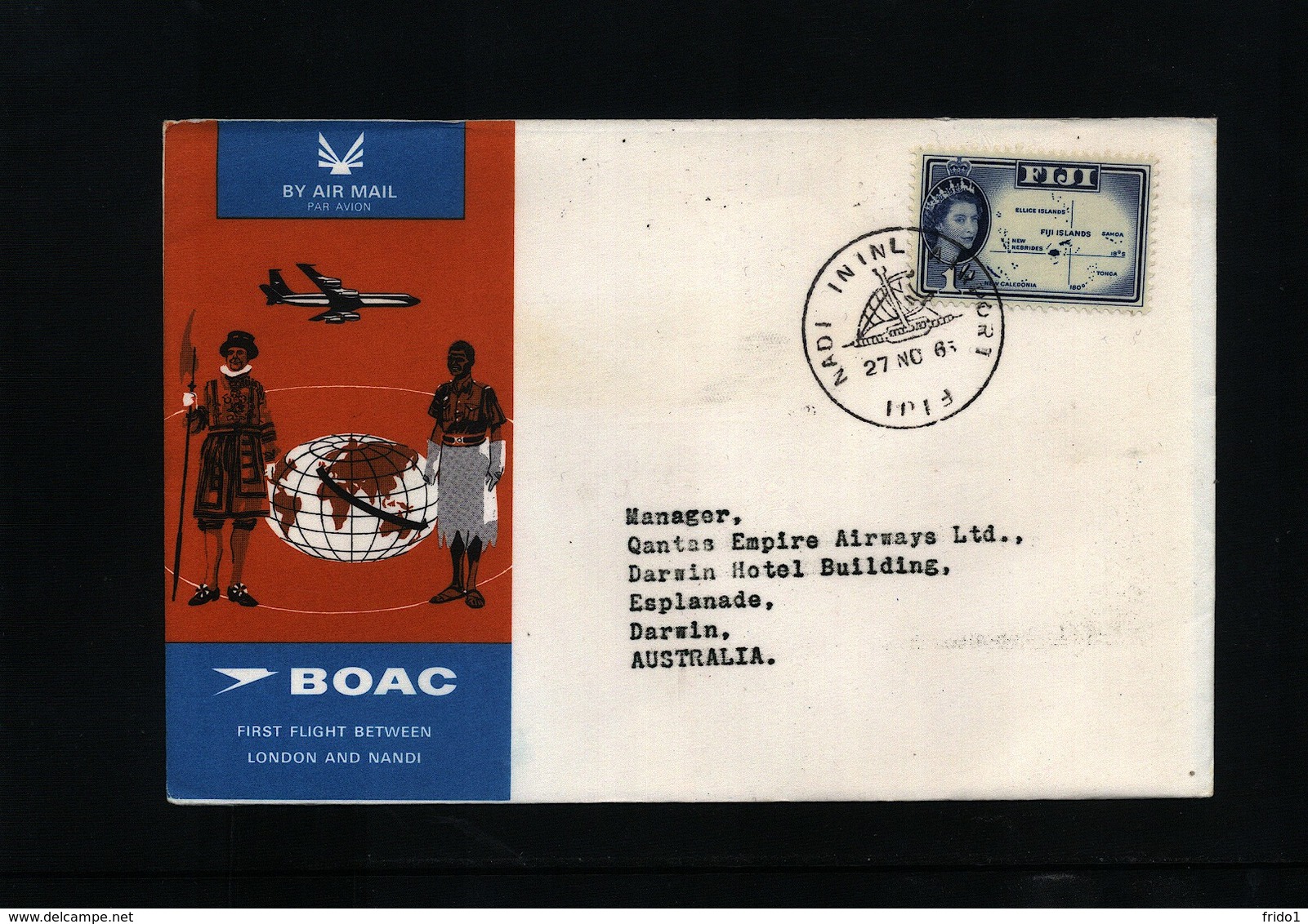 Fiji 1965 BOAC First Flight Between London And Nadi - Transit Darwin - Fiji (1970-...)