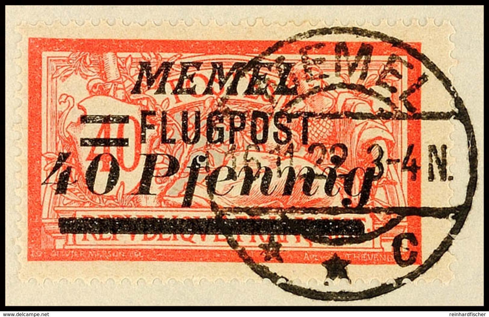 6518 40 Pfennig Auf 40 Cent, Aufdruckfehler IV, Tadellos Gestempelt, Gepr. Dr. Petersen BPP, Mi. 140.-, Katalog: 98IV BS - Memel (Klaipeda) 1923