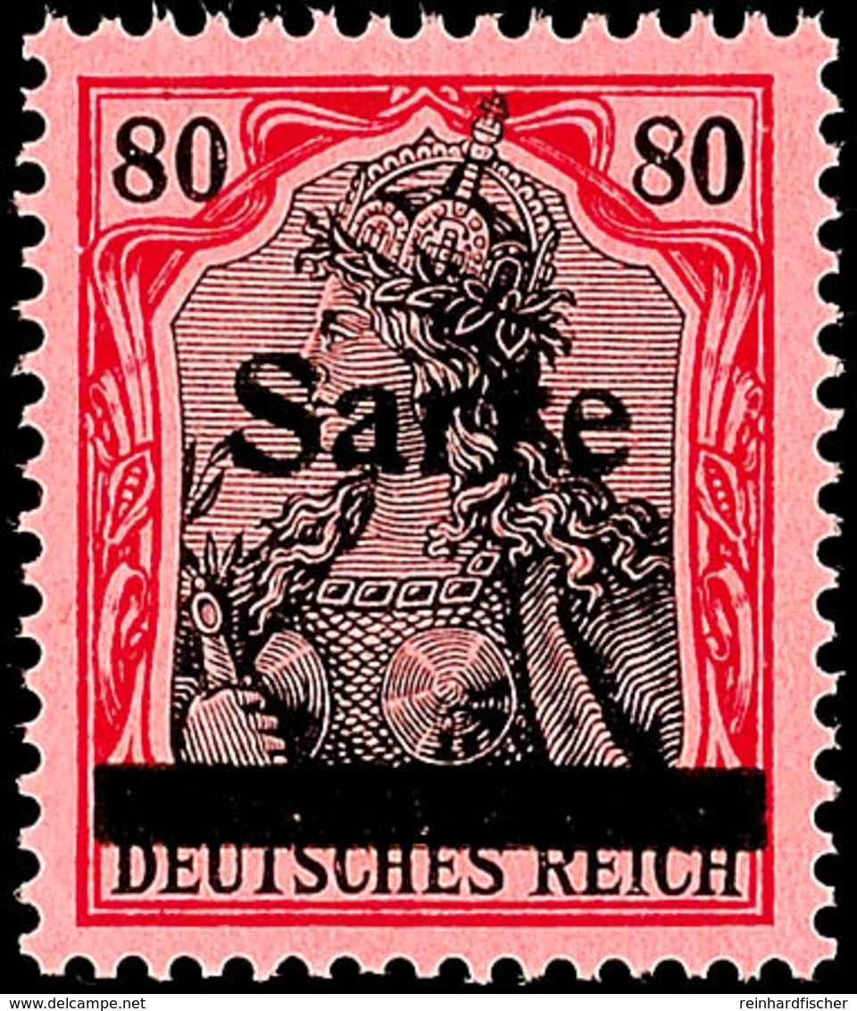 6612 80 Pf. Germania Sarre Mit Aufdruck Type I Tadellos Postfrisch, Gepr. Dr. Dub Und Burger BPP, Sowie Fotoattest Braun - Altri & Non Classificati