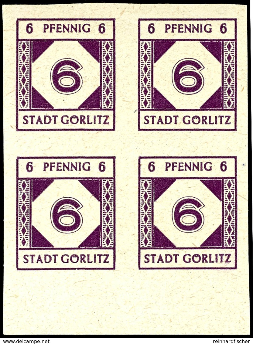 8259 6 Pfg Freimarke Ungezähnt, 4er-Block Mit Unterrand, Tadellos Postfrisch, Dekorativ Und Nicht Häufig, Gepr. Zierer B - Goerlitz