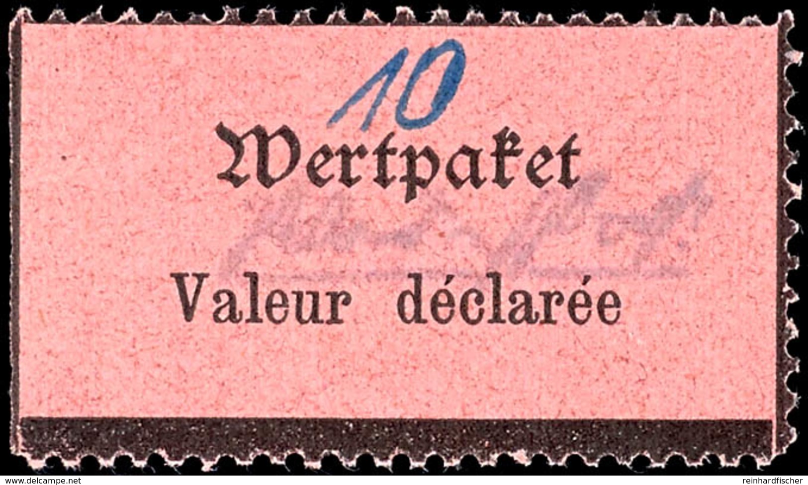 8269 10 Pfg. Schwarz Auf Rosa, Links Ungezähnt (Bogenrand), Postfrisch, Tadellos, Signiert Richter, Katalog: V1 ** - Grossraeschen