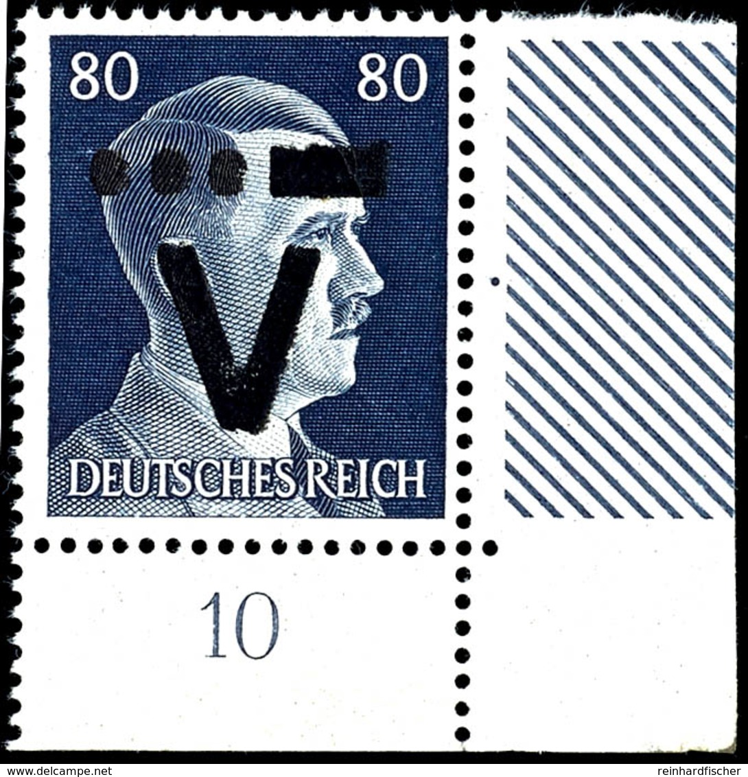 8545 80 Pfg. Hitler Aus Der Rechten Unteren Bogenecke Mit Aufdruck, Postfrisch, Tadellos, Signiert Sturm, Katalog: XVII  - Westerstede