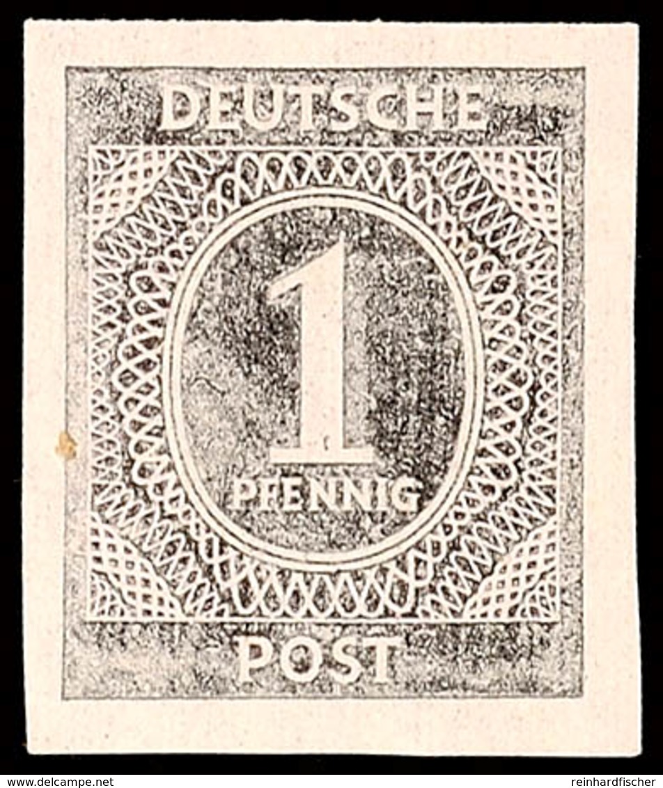 8563 1 Pf. Ziffer Schwarz, Ungezähnt, Postfrisch, Sign. Dr.Wittmann, Mi. 500,-, Katalog: 911U ** - Altri & Non Classificati