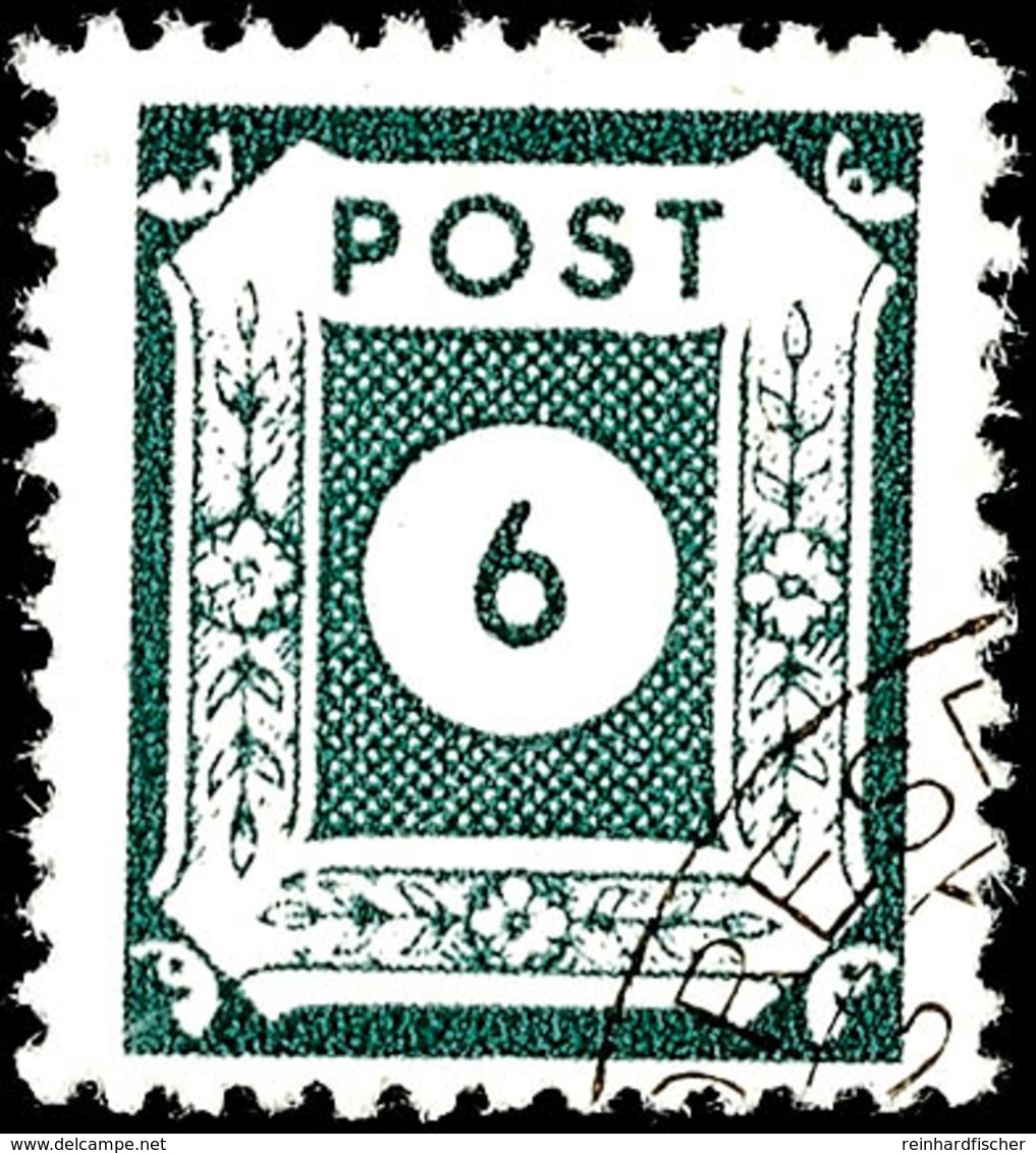 8840 6 Pf. Schwarzblaugrün, Gez. Coswig DIII, Tadellos Gestempelt, Gepr. Ströh BPP, Mi. 450.-, Katalog: 43DIIIb O - Altri & Non Classificati