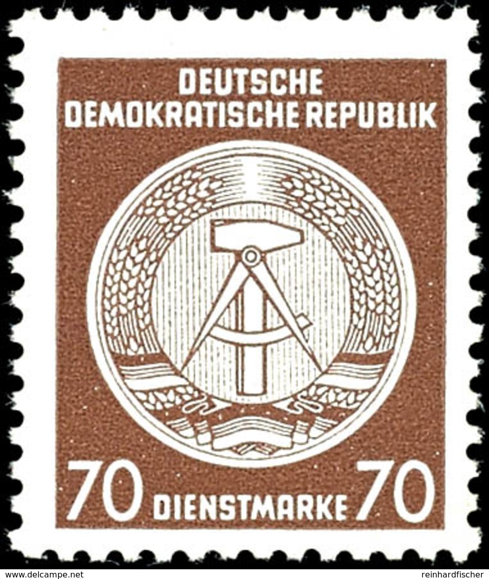 9353 70 Pfg Dienstmarke, Type XI, Mit Senkrechtem Statt Waagerechten Wasserzeichen, Tadellos Postfrisch, Unsigniert, Fot - Other & Unclassified