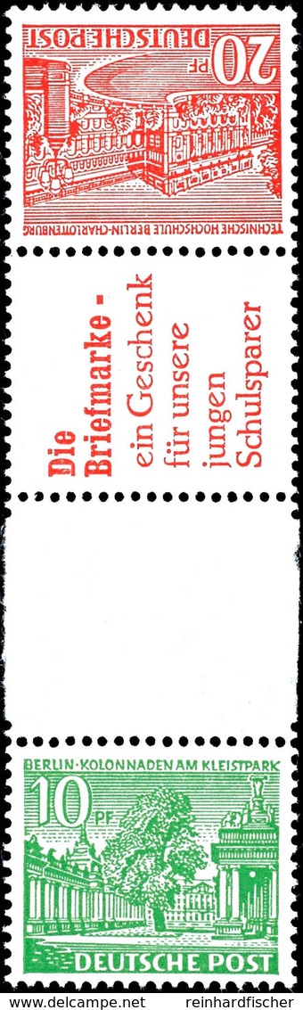 9505 10+Z+R2+20 Pf., Berliner Bauten 1952, Senkr. Kehrdruck, Postfrisch (am Zwischensteg Versandstellenfaltung), Mi. 200 - Altri & Non Classificati