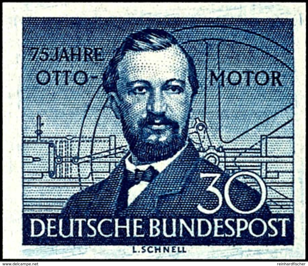 9932 30 Pfg Ottomotor Als Ungezähnter Probedruck Auf Gelbem Papier Ohne Wasserzeichen, Tadellos Postfrisch, Selten, Nur  - Altri & Non Classificati