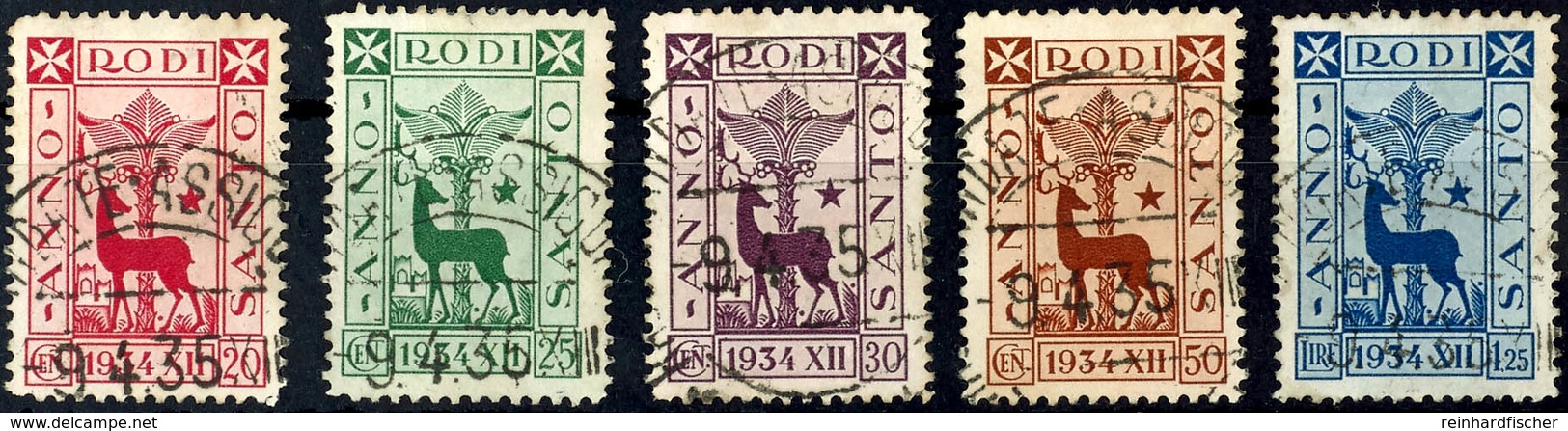 10093 20 C. Bis 1,25 Lire Heiliges Jahr 1934, Sauber Gestempelt, Pracht, Mi. 122.-, Katalog: 168/72 O - Altri & Non Classificati