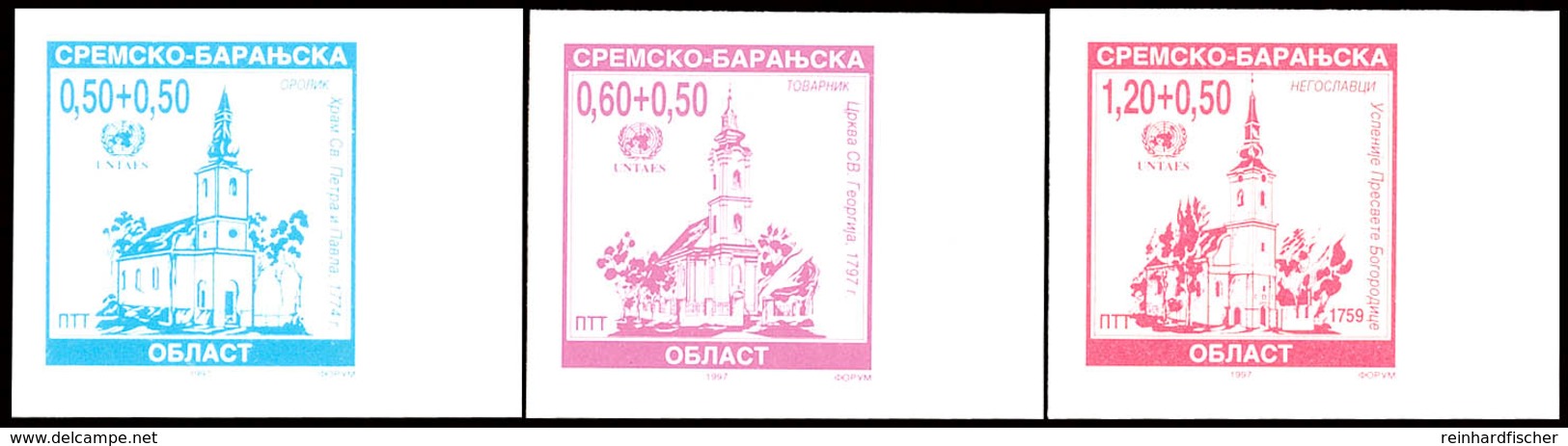 10566 0,50 - 1,20 ND. Orthodoxe Kirche Von Ilok Ungezähnt Vom Rechten Bogenrand, Postfrisch, Katalog: 78/80U ** - Croatia