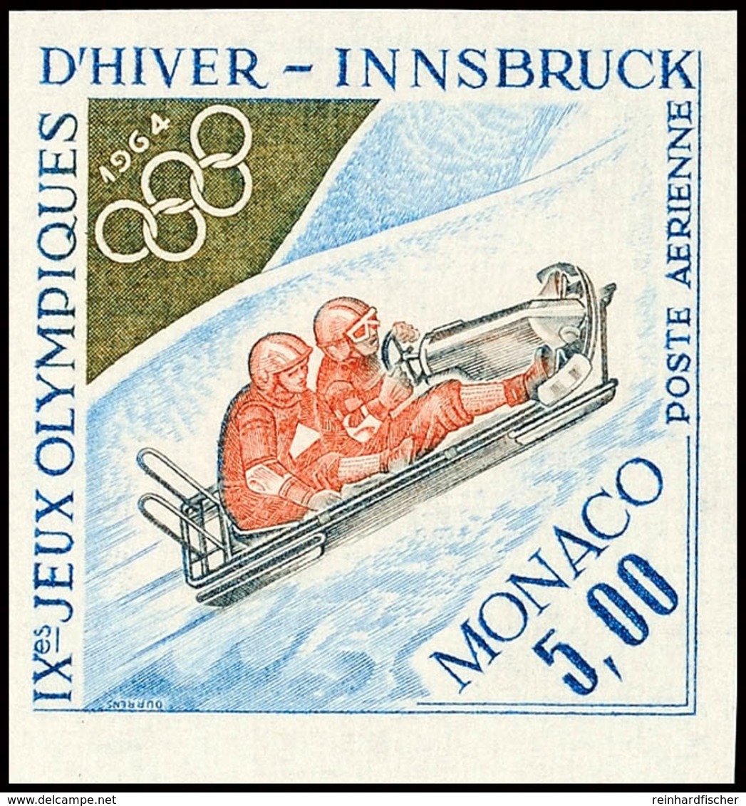 10638 5 Fr. Flugpostmarke Winter-Olympiade 1964 Innsbruck, Zweierbob, UNGEZÄHNT Statt Gezähnt, Tadellos Postfrisch Mit S - Altri & Non Classificati