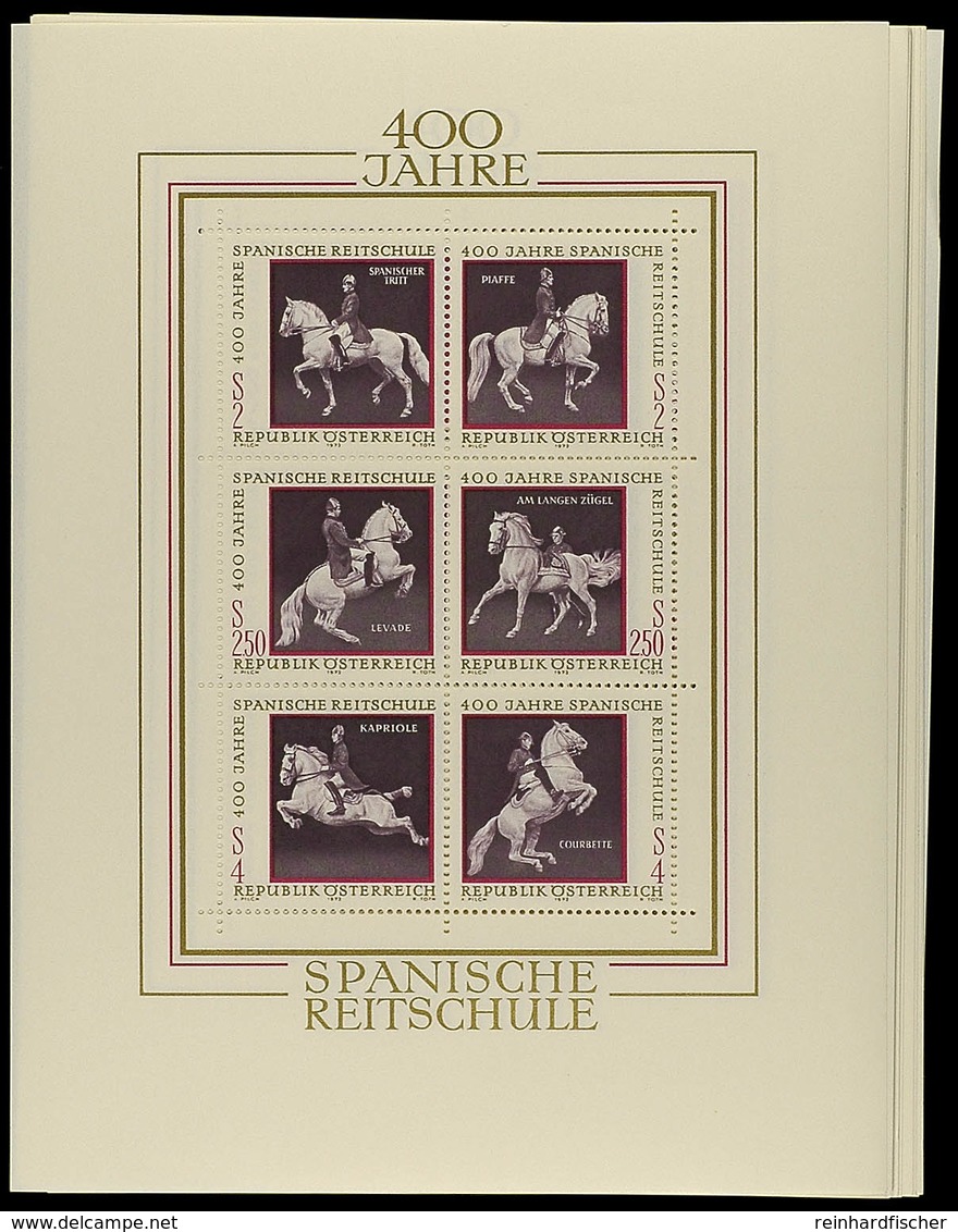 10674 Reitschule, 35 Postfrische Blocks, Mi. 120.-, Katalog: Bl.2 ** - Altri & Non Classificati