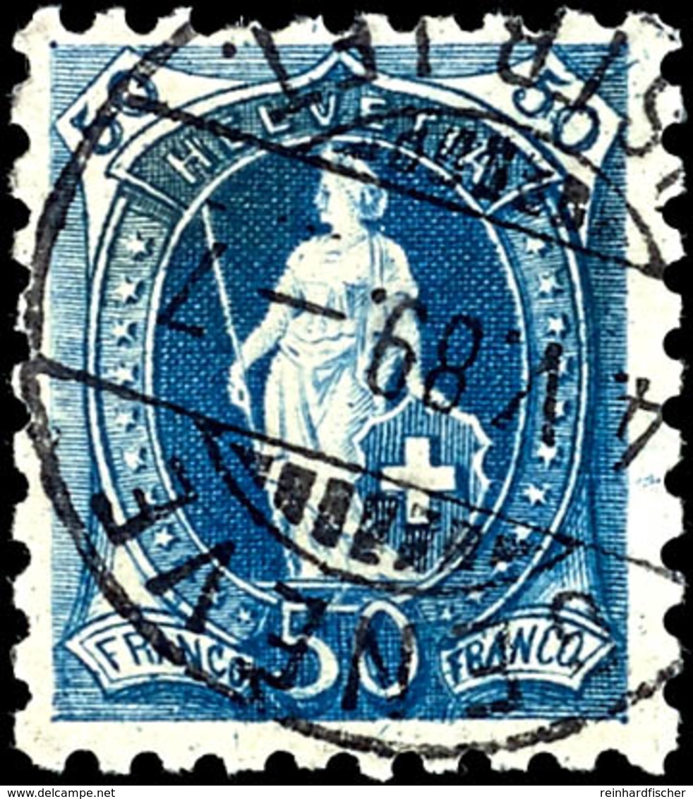 10734 50 C. Blau, Gezähnt 93/4 : 9 1/4, Gest. "GENEVE 4.V.89", Tadellos, Fotobefund Marchand, Mi. 380.-, Katalog: 62XB O - Other & Unclassified