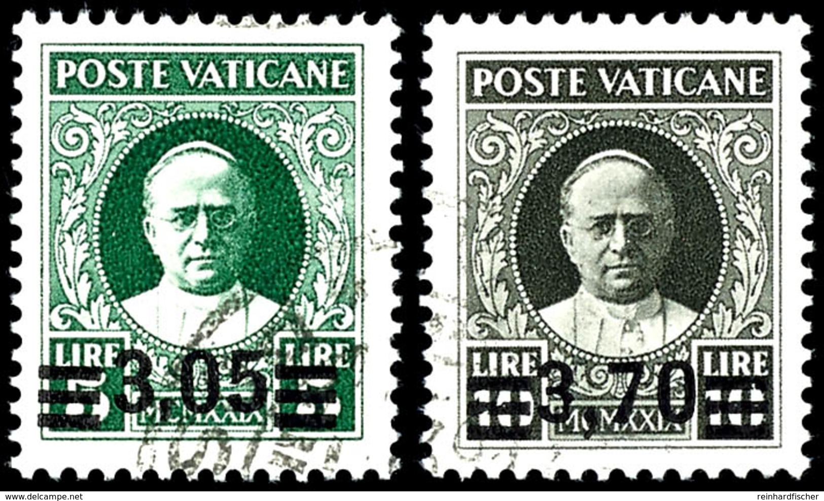 10890 1934, 80 Cent Bis 10 Lire Freimarken Papst Pius XI Mit Neuem Wertaufdruck "40" Bis 3,70", So Genannter Provisorien - Altri & Non Classificati