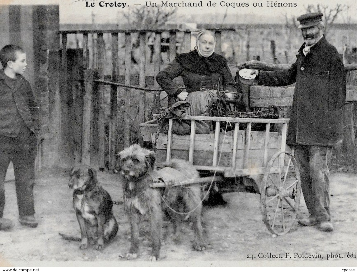 TOP CPA AK 80 LE CROTOY Somme - Un Marchand De Coques Ou Hénons ° Collect. F. Poidevin (Voiture à Chien) - Le Crotoy