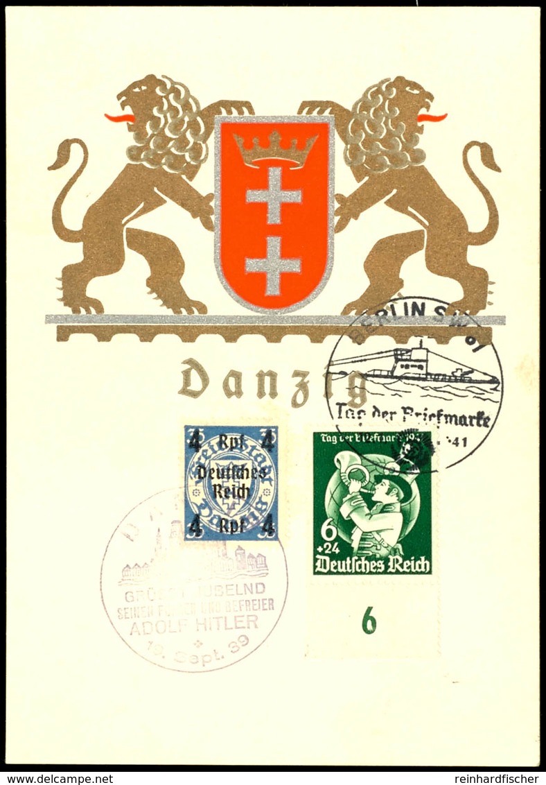 11835 DR Mi-Nr. 717 Und 762 Auf Postkarte Mit Danziger Wappen Mit Ersttags-Sonderstempel "Berlin 12.01.1941" Und Stempel - Other & Unclassified