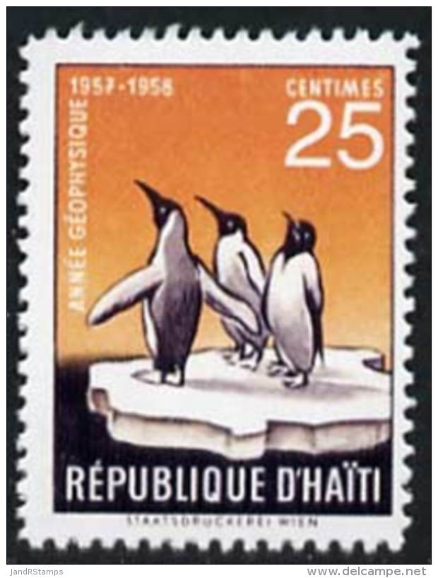47776 (polar, Birds) Haiti 1958 Penguin 25c (instead Of 20c)  'Maryland' Perf 'unused' Forgery - Cinderellas