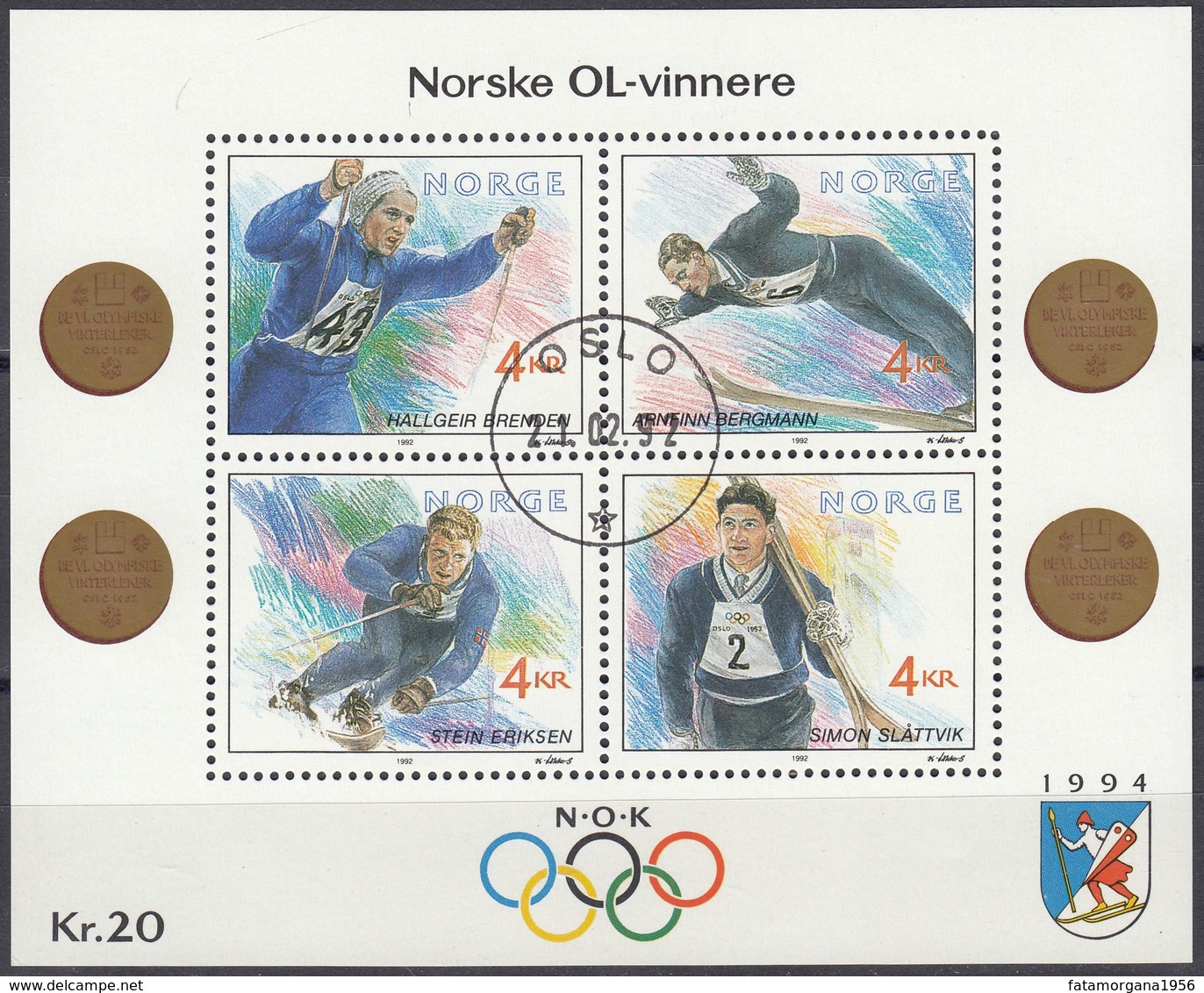 NORGE - 1992 - Serie Completa Di 4 Valori Nuovi MNH: Yvert 1047/1050, Uniti Fra Loro In Foglietto BF17. - Blocchi & Foglietti