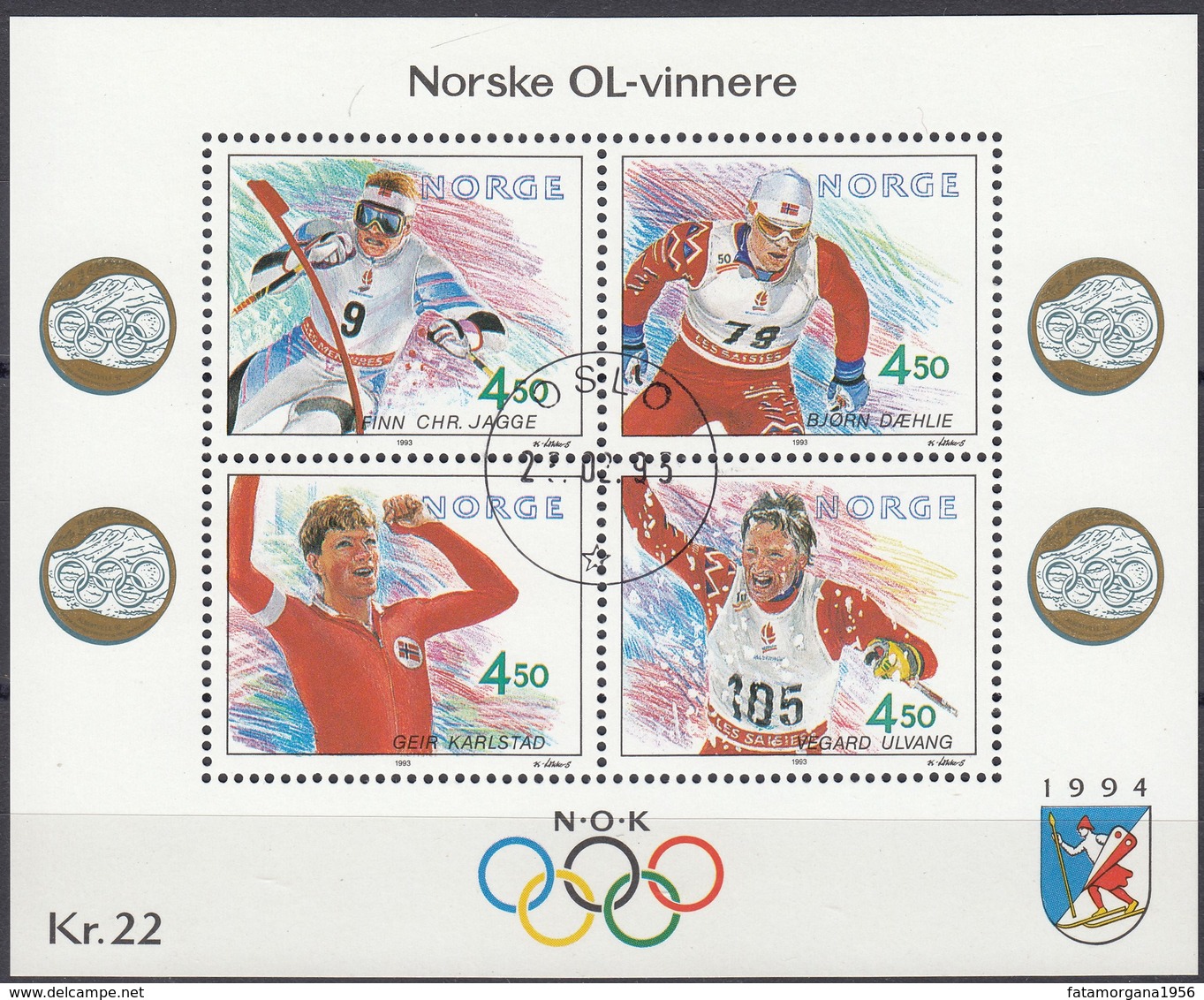 NORGE - 1993 - Serie Completa Di 4 Valori Nuovi MNH: Yvert 1076/1079, Uniti Fra Loro In Foglietto BF19. - Blocchi & Foglietti