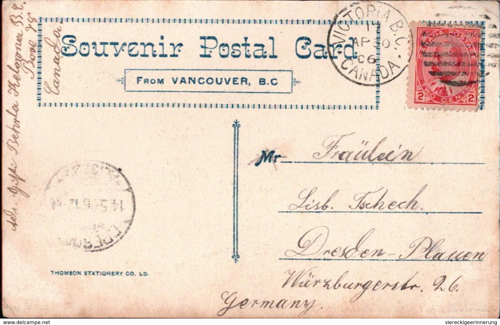 ! Old Postcard, Vancouver, BC, 1906, Canada, Kanada - Vancouver