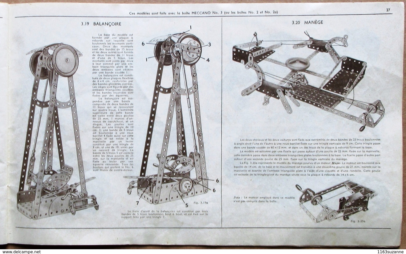 MECCANO - La Mécanique En Miniature > Manuel Français D'instructions No. 3 (années 1951/52) - Meccano