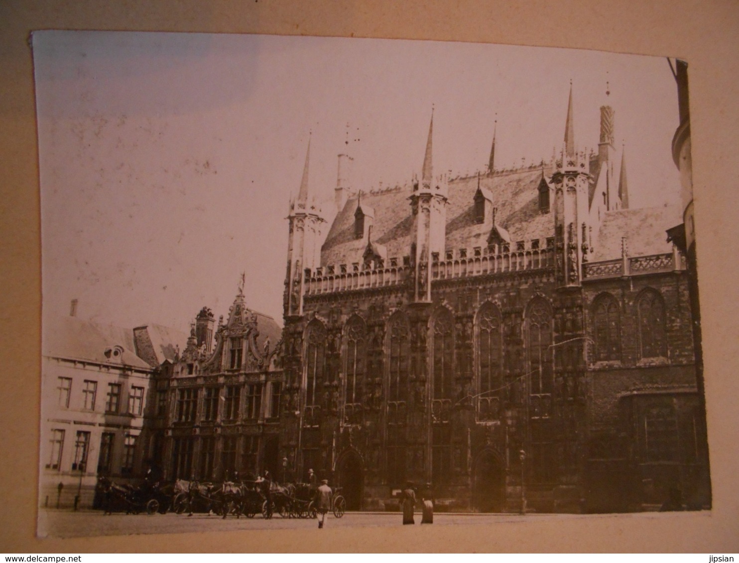 Lot De 4 Photographies Originales Circa 1900 Bruges Puits Beffroi Photo Photographie FAOUE - Lieux