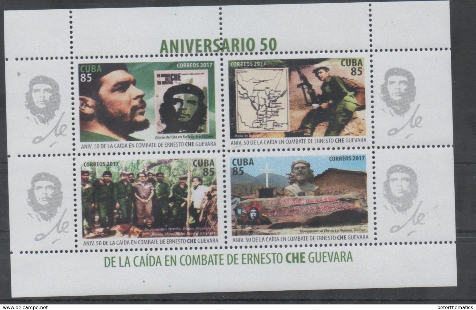 FAMOUS PEOPLE, 2017, MNH, CHE, 50TH ANNIVERSARY OF THE DEATH OF CHE GUEVARA IN BATTLE, SHEETLET - Other & Unclassified