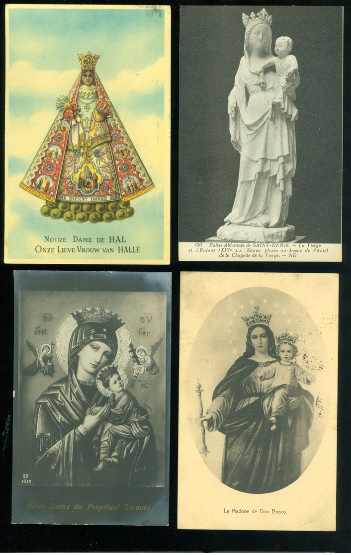 Beau lot de 60 cartes postales de fantaisie Notre - Dame Vierge Marie       Mooi lot van 60 postkaarten fantasie Maria