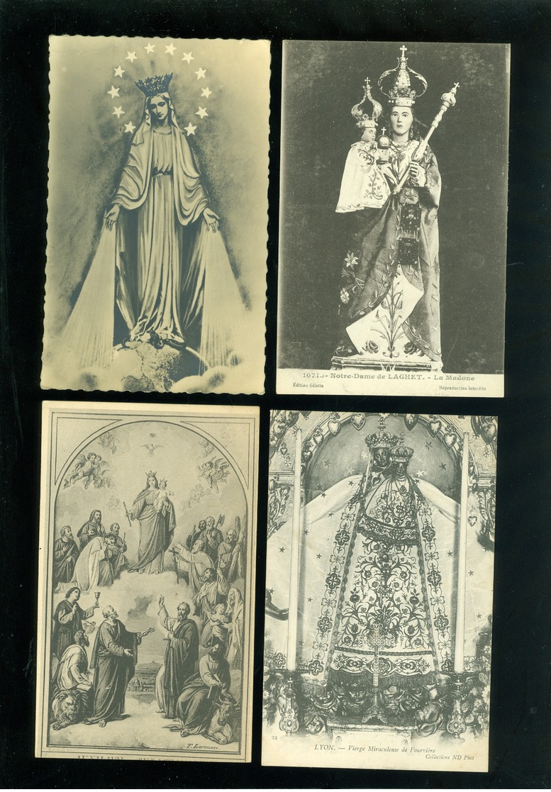 Beau lot de 60 cartes postales de fantaisie Notre - Dame Vierge Marie       Mooi lot van 60 postkaarten fantasie Maria