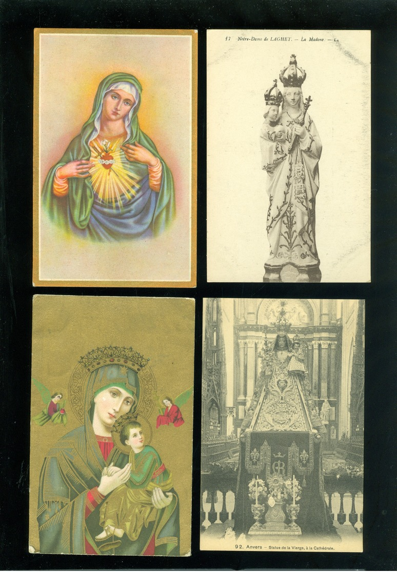 Beau lot de 60 cartes postales de fantaisie Notre - Dame Vierge Marie       Mooi lot van 60 postkaarten fantasie Maria