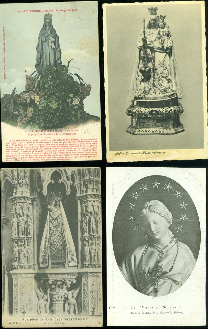 Beau lot de 60 cartes postales de fantaisie Notre - Dame Vierge Marie       Mooi lot van 60 postkaarten fantasie Maria