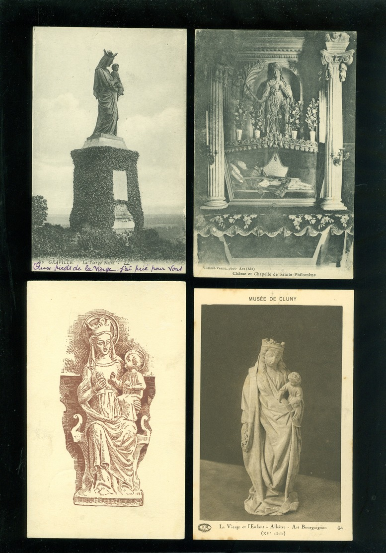 Beau lot de 60 cartes postales de fantaisie Notre - Dame Vierge Marie       Mooi lot van 60 postkaarten fantasie Maria