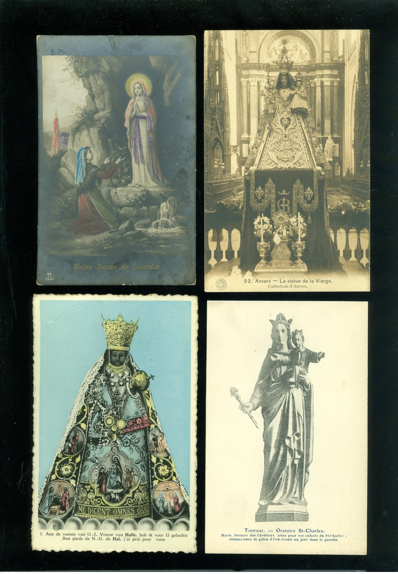 Beau lot de 60 cartes postales de fantaisie Notre - Dame Vierge Marie       Mooi lot van 60 postkaarten fantasie Maria