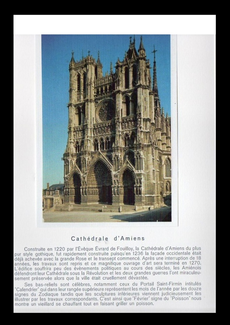 Timbre France Encart Fdc Sur Soie Tableau De La Cathédrale D Amiens  N° 1586 - 1970-1979