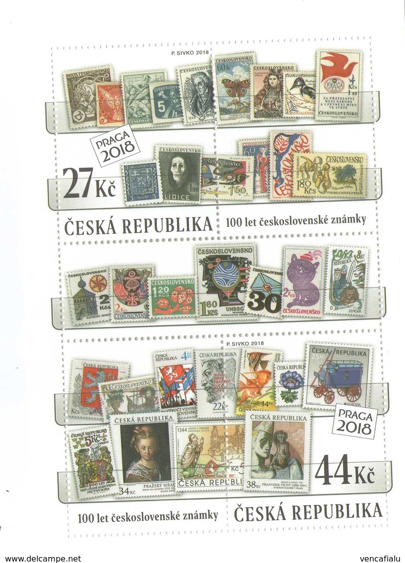 Year  2018 - 100 Years Czechoslovak Stamps, World Exhibition Praga, S/S,  MNH - Blokken & Velletjes