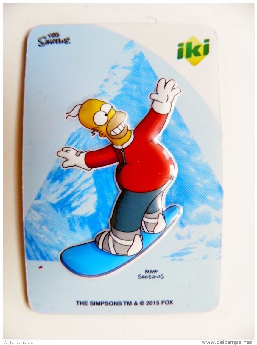Magnet From Lithuania IKI Market The Simpsons Animation 2015 Sport Snowboard - Sports