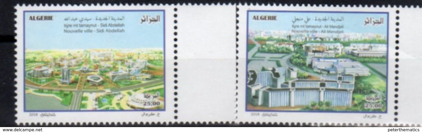 ALGERIA, 2018, MNH, SIDI ABDALLAH , MENDJELI , CITIES, 2v - Geography