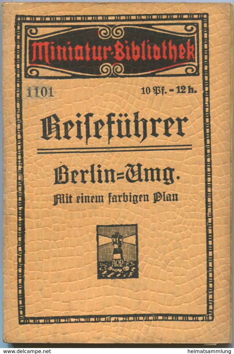 Miniatur-Bibliothek Nr. 1101 - Reiseführer Berlin-Umgebung Mit Einem Farbigen Plan - 8cm X 12cm - 88 Seiten Ca. 1910 - V - Autres & Non Classés
