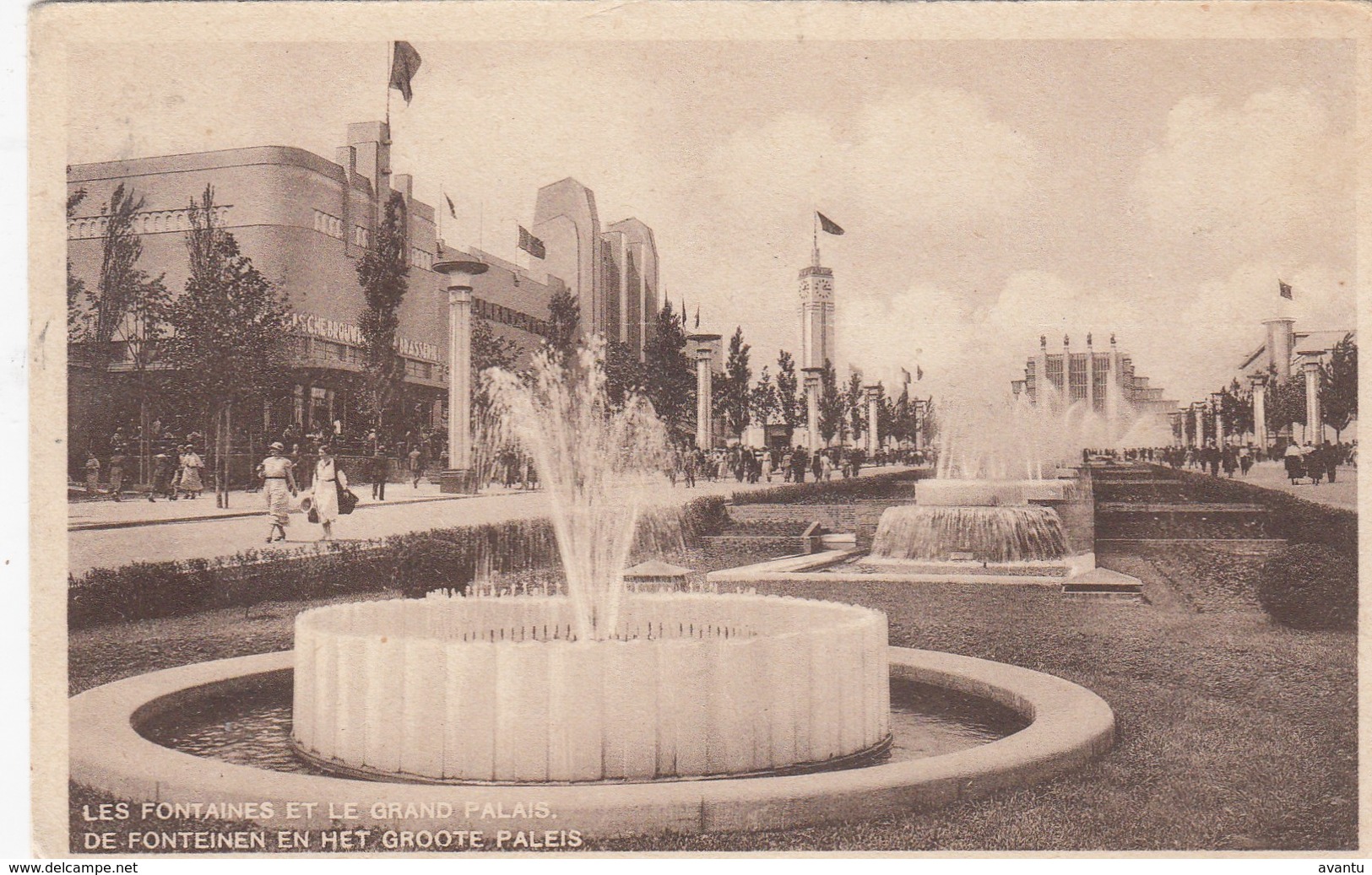 BRUXELLES / BRUSSEL / EXPO 1935 / LES FONTAINES ET LE GRAND PALAIS - Expositions Universelles