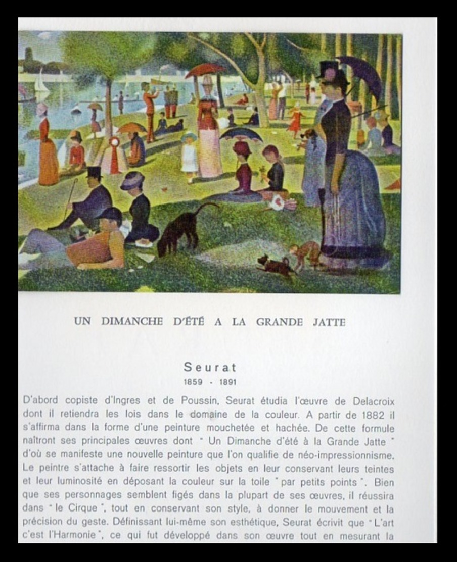 Timbre France Encart Fdc Sur Soie Tableau De Seurat N° 1588 - 1970-1979