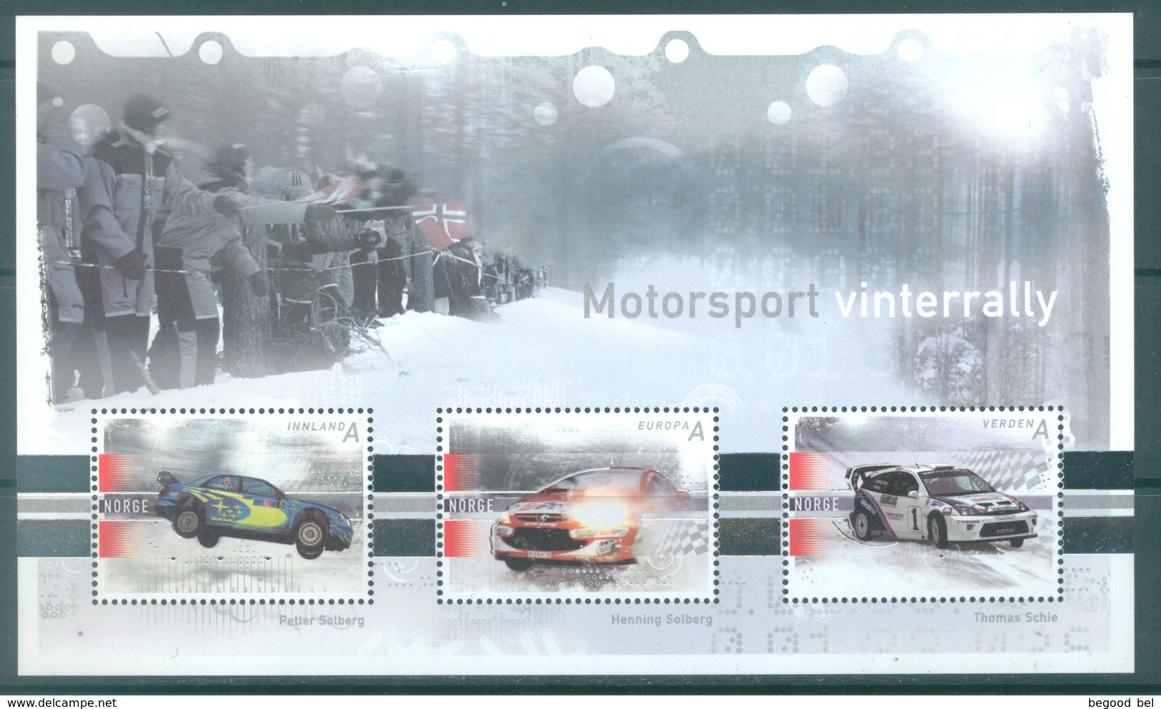 NORWAY - 2007 - MNH/*** LUXE - RALLY MOTORSPORT - Yv Bloc 34  - Lot 17181 - Blocs-feuillets
