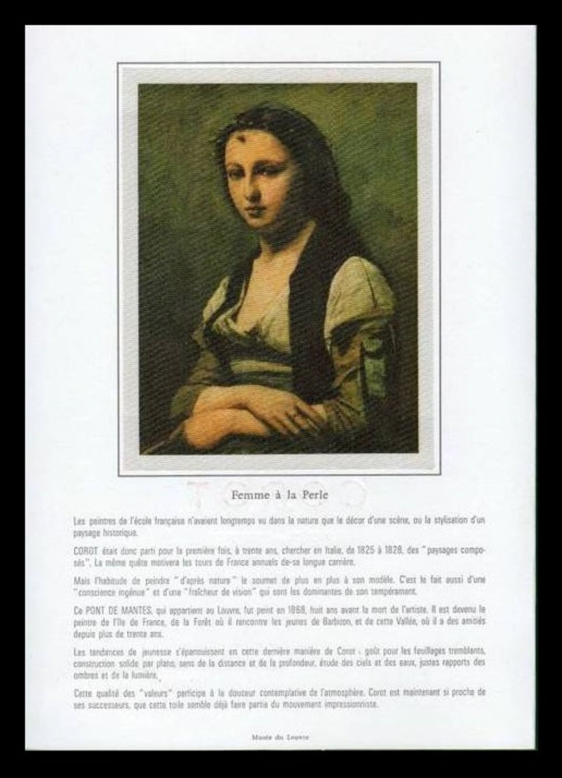 Timbre France Encart Fdc Sur Soie Tableau De Corot N° 1923 - 1970-1979