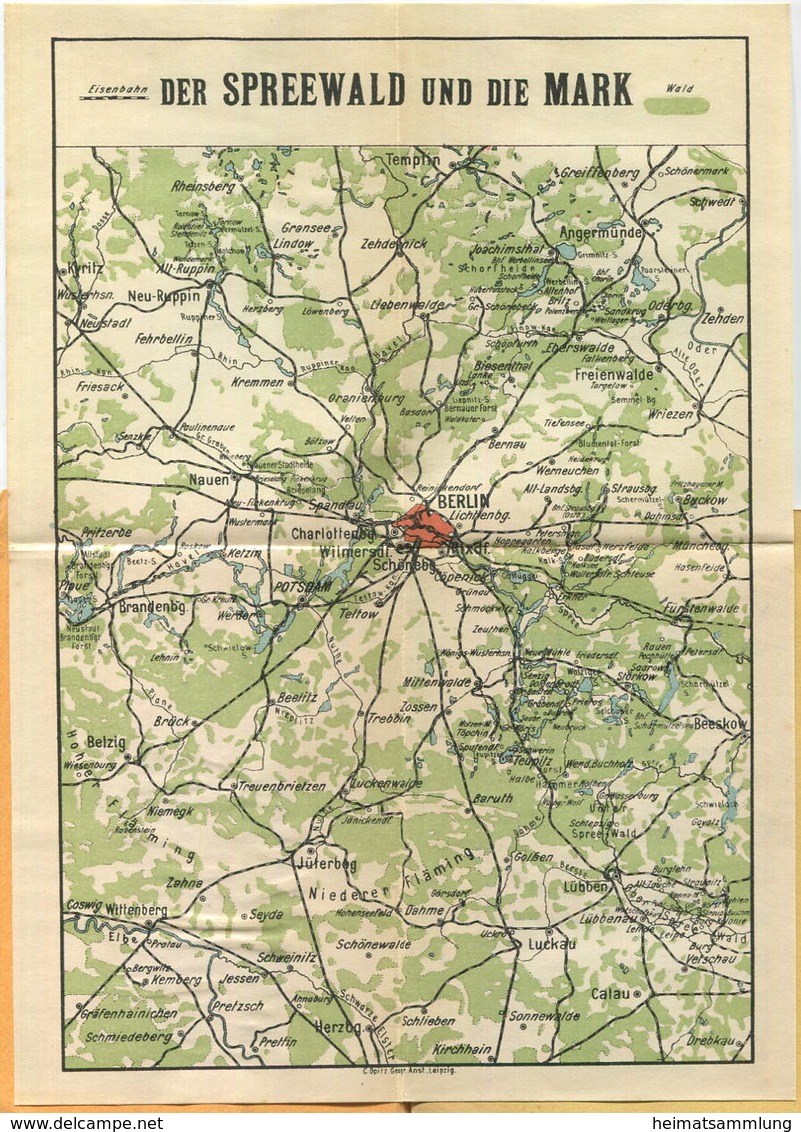 Miniatur-Bibliothek Nr. 1108 - Reiseführer Der Spreewald Und Die Mark Mit Einer Farbigen Karte - 8cm X 12cm - 38 Seiten - Other & Unclassified