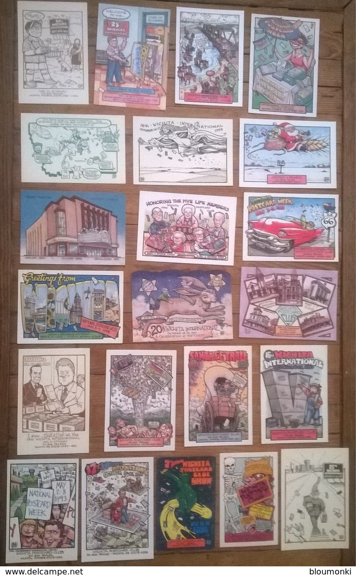 Lot De 22 Cartes Postales Illustrateur Rick GEARY Wichita Postcard Club - Sonstige & Ohne Zuordnung